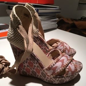 Stuart Weitzman Ankle Tie Wedge Sandal